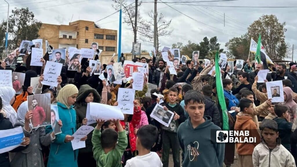 Al-Hol residents protest for release and fair trials of SDF-held detainees